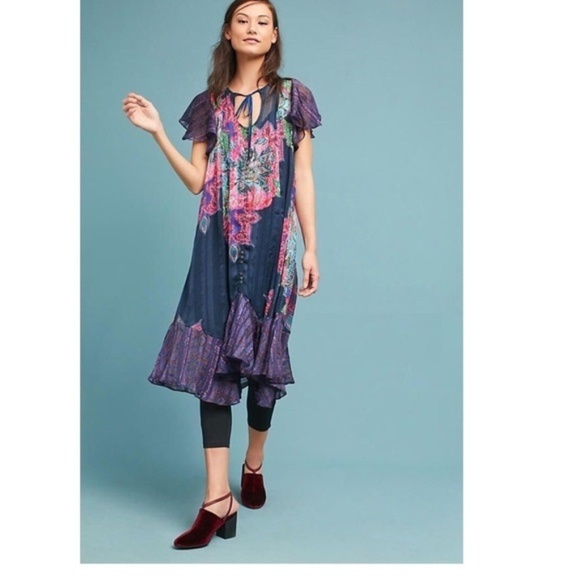 Anthropologie Dresses & Skirts - 2pc Anthropologie Loren Flutter-Sleeve Swing Dress
